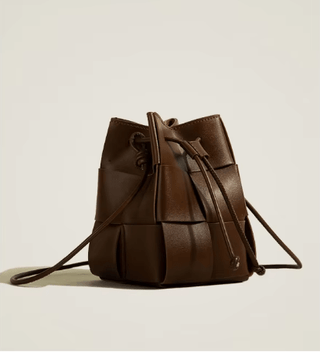 Anikadel - Crossbody Beuteltasche - Geflochtener Stil mit Kordelzug - Schultertaschen - Kaffee - Müller Mode