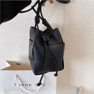 Anikadel - Crossbody Beuteltasche - Geflochtener Stil mit Kordelzug - Schultertaschen - Schwarz - Müller Mode
