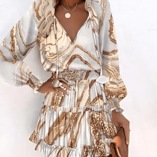 Annabelle - Minikleid - Blumen Chiffon - Kleider - Khaki - Müller Mode