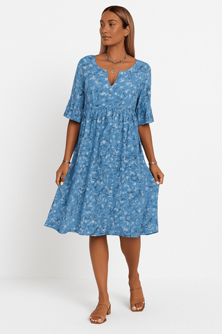 Annalena Blumenkleid - Kleider - Rosa - Müller Mode