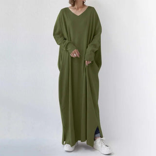 Anni - Maxi Kleid - V - Ausschnitt - Kleider - Grün - Müller Mode