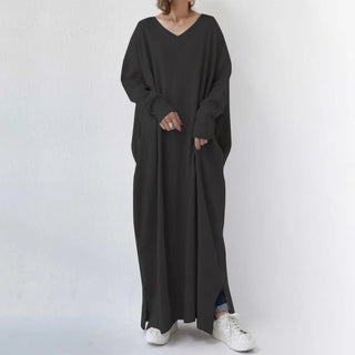 Anni - Maxi Kleid - V - Ausschnitt - Kleider - Schwarz - Müller Mode