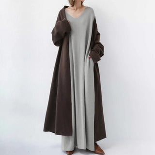 Anni - Maxi Kleid - V - Ausschnitt - Kleider - Schwarz - Müller Mode