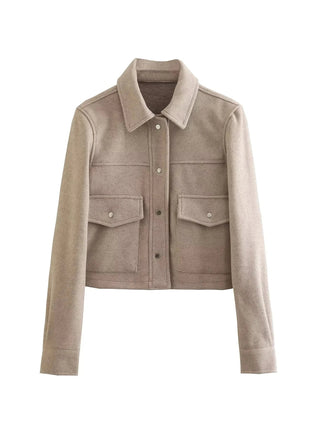 Annika Kurzjacke mit Taschen Knopfverschluss - Leichte Jacken - Aprikose - Müller Mode