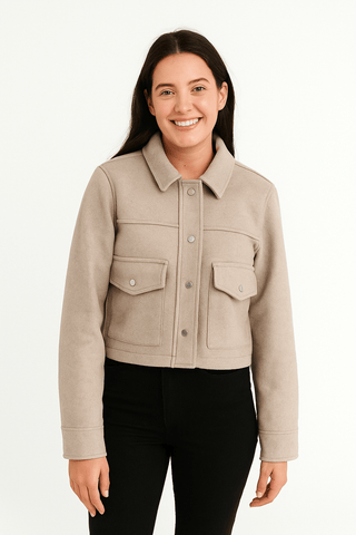 Annika Kurzjacke mit Taschen Knopfverschluss - Leichte Jacken - Aprikose - Müller Mode