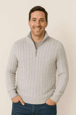 Anton Kabelstrickpullover - Strickwaren - Blau - Müller Mode