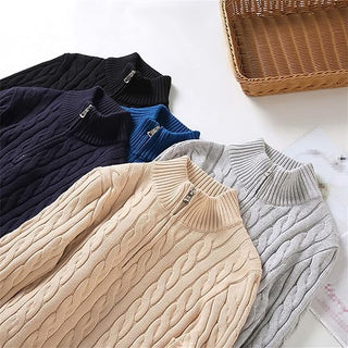 Anton - Pullover mit halbem Reißverschluss - Strickwaren - Marineblau - Müller Mode