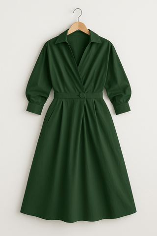 Åse Luxuriöses Kleid - Kleider - Armeegrün - Müller Mode