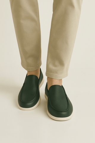 Asher Lederloafer Zweifarbig - Loafers - Grün - Müller Mode