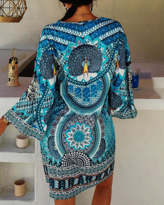 Ayla - Boho Sommerkleid - Atmungsaktiv - Kleider - Blau - Müller Mode