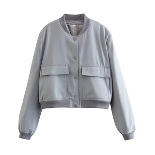 Barbara Blousonjacke mit Taschen Knopfverschluss - Leichte Jacken - Grau - Müller Mode
