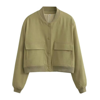 Barbara Blousonjacke mit Taschen Knopfverschluss - Leichte Jacken - Grun - Müller Mode