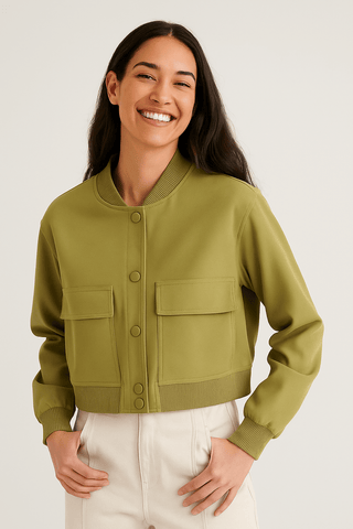 Barbara Blousonjacke mit Taschen Knopfverschluss - Leichte Jacken - Grun - Müller Mode