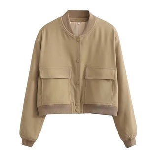 Barbara Blousonjacke mit Taschen Knopfverschluss - Leichte Jacken - Khaki - Müller Mode