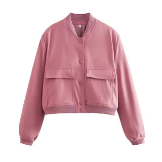 Barbara Blousonjacke mit Taschen Knopfverschluss - Leichte Jacken - Rosa - Müller Mode