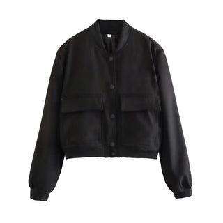 Barbara Blousonjacke mit Taschen Knopfverschluss - Leichte Jacken - Schwarz - Müller Mode