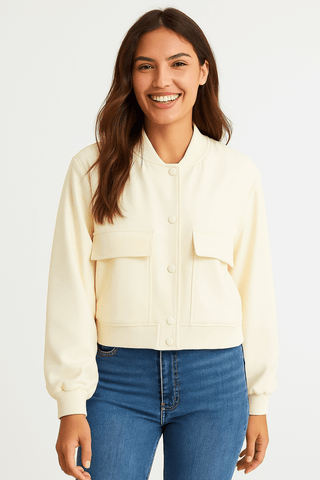Barbara Blousonjacke mit Taschen Knopfverschluss - Leichte Jacken - Weiß - Müller Mode