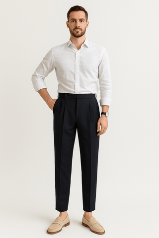 Bastiaen Faltenhose mit hohem Bund - Hosen - Schwarz - Müller Mode