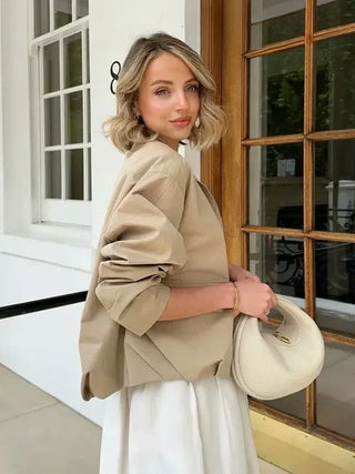 Bea Kurzjacke Rundhals mit Reißverschluss - Leichte Jacken - Khaki - Müller Mode