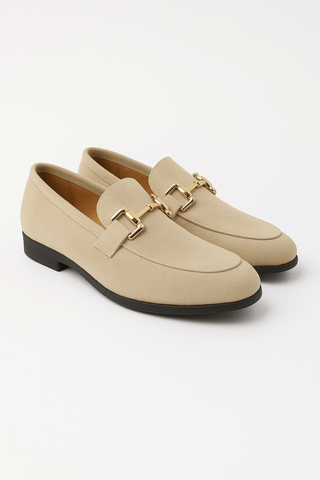 Benjamin mit Goldschnalle Wildlederloafer - Loafers - Biege - Müller Mode