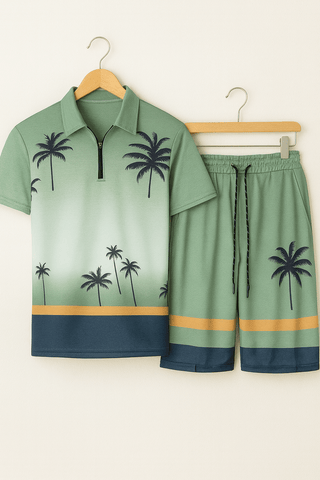 Benjamin Polo - Set mit Palmenprint - Sets - Armeegrün - Müller Mode