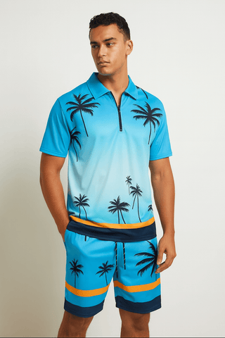 Benjamin Polo - Set mit Palmenprint - Sets - Blau - Müller Mode
