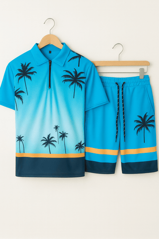 Benjamin Polo - Set mit Palmenprint - Sets - Blau - Müller Mode
