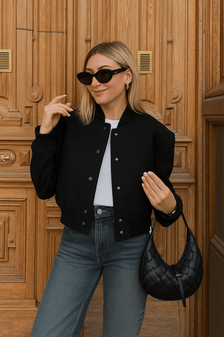 Bettina Blousonjacke Kurz mit Pattentaschen - Leichte Jacken - Schwarz - Müller Mode