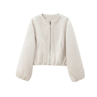 Bianca Kurzjacke Ballonärmel Reißverschluss - Leichte Jacken - Beige - Müller Mode