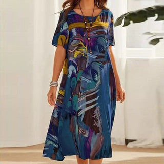 Birgitte - Legeres Sommerkleid - Abendkleid - Kleider - Blau - Müller Mode