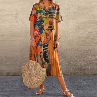 Birgitte - Legeres Sommerkleid - Abendkleid - Kleider - Orange - Müller Mode