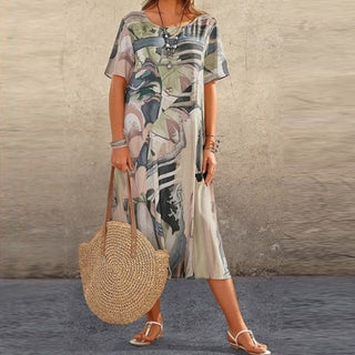 Birgitte - Legeres Sommerkleid - Abendkleid - Kleider - Grau - Müller Mode