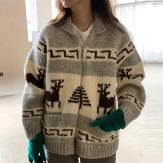 Blanche - Strick - Weihnachtsjacke - Oversized Fit - Strickwaren - Grau - Müller Mode
