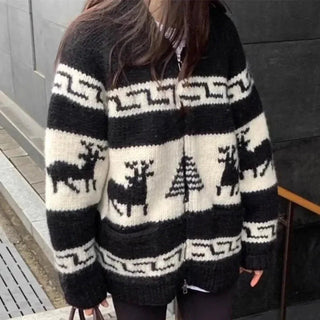 Blanche - Strick - Weihnachtsjacke - Oversized Fit - Strickwaren - Schwarz - Müller Mode