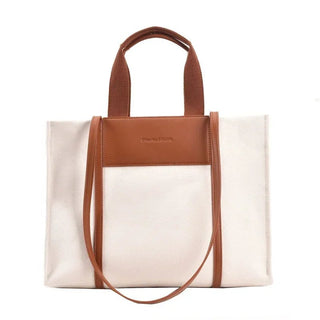 Brielle - Tragetasche aus Segeltuch - Großes Fassungsvermögen - Handtaschen - Braun - Müller Mode