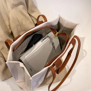 Brielle - Tragetasche aus Segeltuch - Großes Fassungsvermögen - Handtaschen - Schwarz - Müller Mode