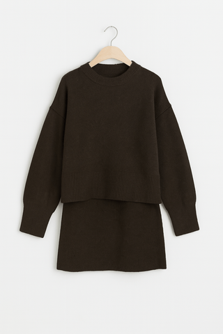Carina Strick - Zweiteiler mit Pullover und Minirock - Sets - Braun - Müller Mode