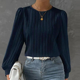 Carina - Bluse mit Streifen - Bluse mit Rundhalsausschnitt - Bluse - Marineblau - Müller Mode