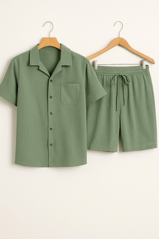 Carl Sommer - Set mit Knopfhemd und Shorts - Sets - Armeegrün - Müller Mode