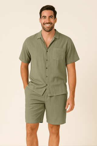 Carl Sommer - Set mit Knopfhemd und Shorts - Sets - Armeegrün - Müller Mode
