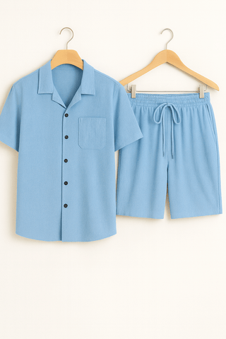 Carl Sommer - Set mit Knopfhemd und Shorts - Sets - Blau - Müller Mode
