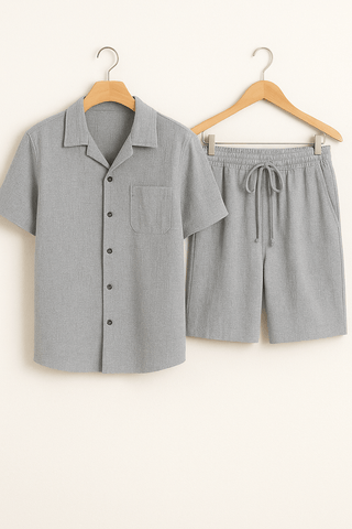Carl Sommer - Set mit Knopfhemd und Shorts - Sets - Grau - Müller Mode