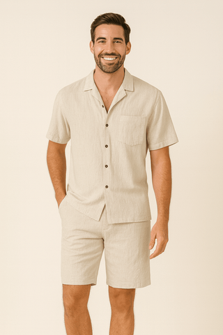 Carl Sommer - Set mit Knopfhemd und Shorts - Sets - Khaki - Müller Mode
