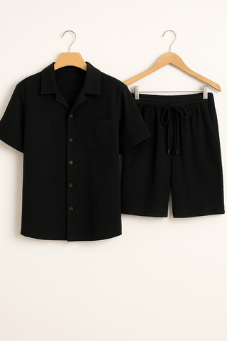 Carl Sommer - Set mit Knopfhemd und Shorts - Sets - Schwarz - Müller Mode