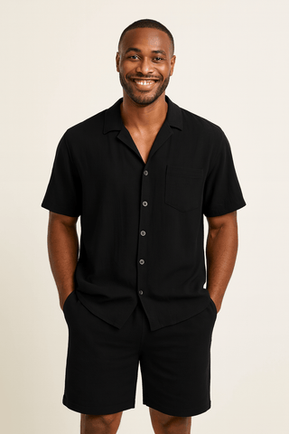 Carl Sommer - Set mit Knopfhemd und Shorts - Sets - Schwarz - Müller Mode