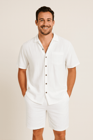 Carl Sommer - Set mit Knopfhemd und Shorts - Sets - Weiß - Müller Mode