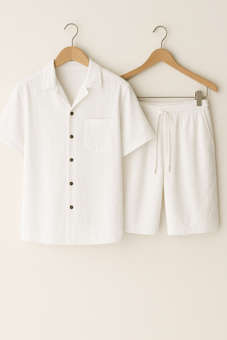 Carl Sommer - Set mit Knopfhemd und Shorts - Sets - Weiß - Müller Mode