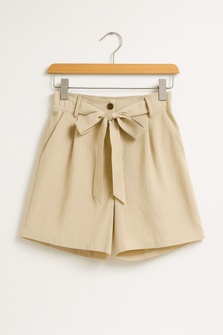 Carmen Shorts mit Bindegürtel und hohem Bund - Shorts - Khaki - Müller Mode