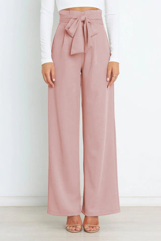 Chantal - Weite Hose - Mit Bindegürtel - Stoffhosen - Hellrosa - Müller Mode