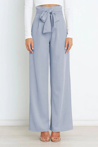 Chantal - Weite Hose - Mit Bindegürtel - Stoffhosen - Himmelblau - Müller Mode